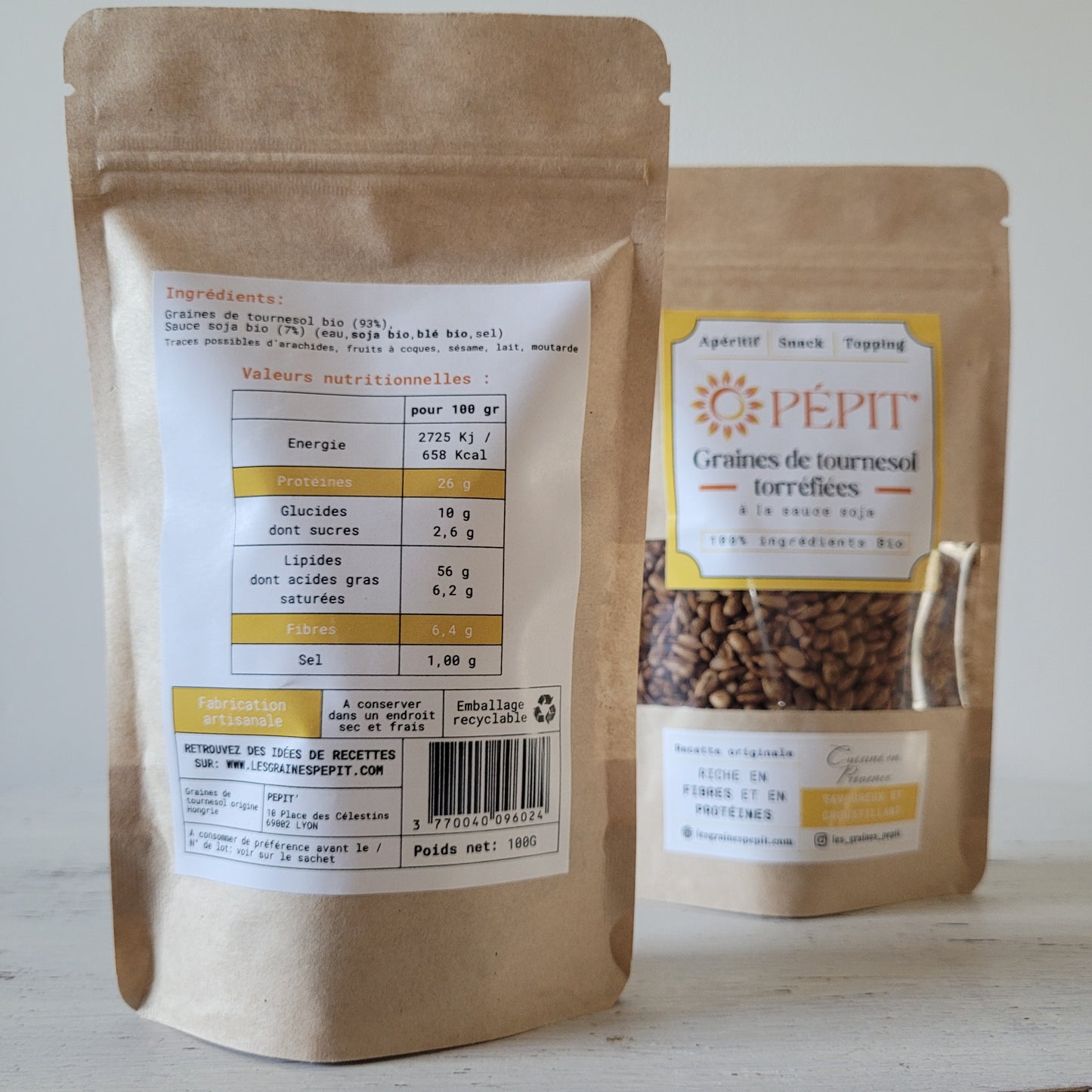 GRAINES PEPIT' - 100 gr - à base d'ingrédients bio